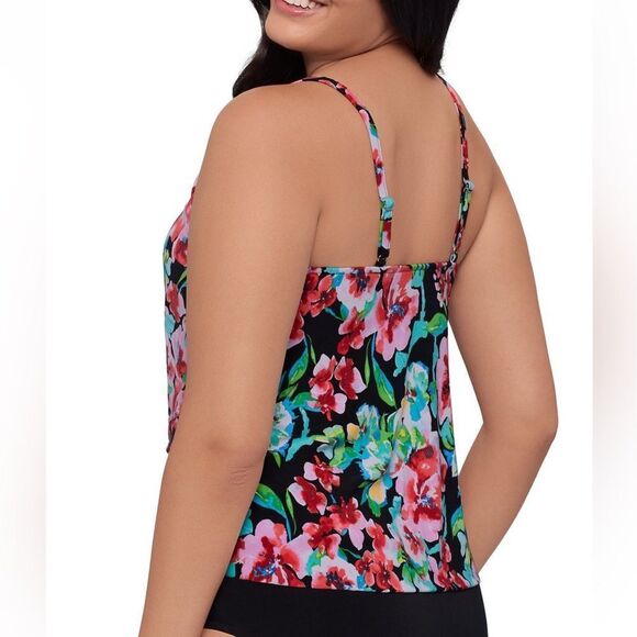TrimShaper Women's Ronnie Swim Tankini Top only, Blooming Beauty NWT - Picture 2 of 5